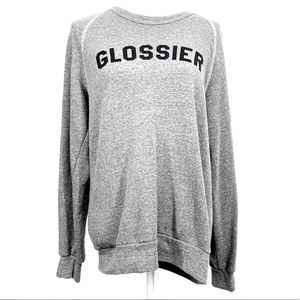 GLOSSIER Gray Sweatshirt Size Large